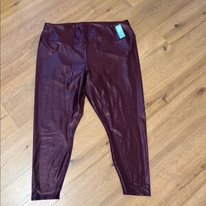 Shiny Burgundy Leggings